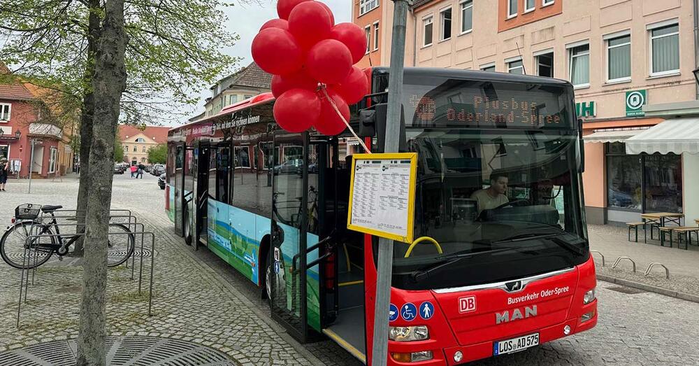neue Bushaltestelle in Beeskow