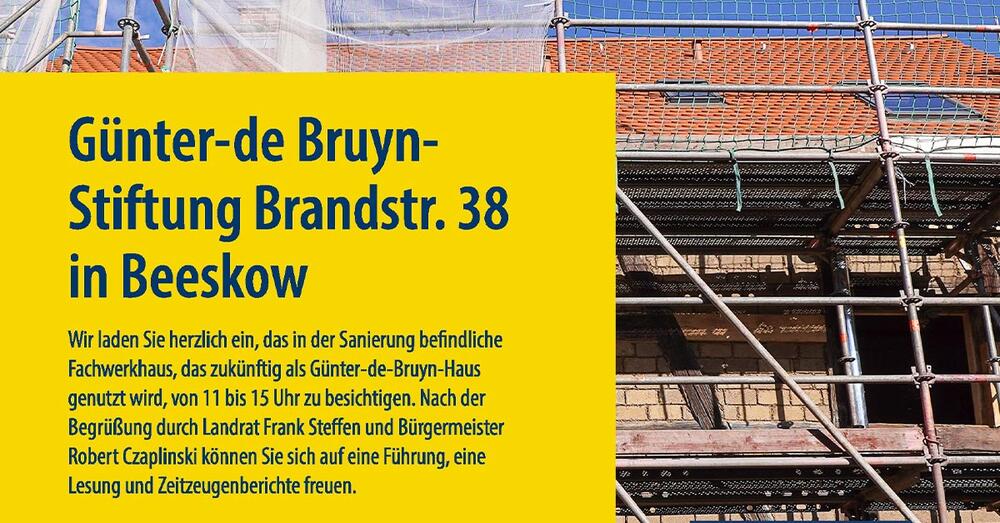 Zum Tag des offenen Denkmals &ouml;ffnen der Landkreis Oder-Spree und die Stadt Beeskow das Einzeldenkmal Brandstra&szlig;e 38 in Beeskow