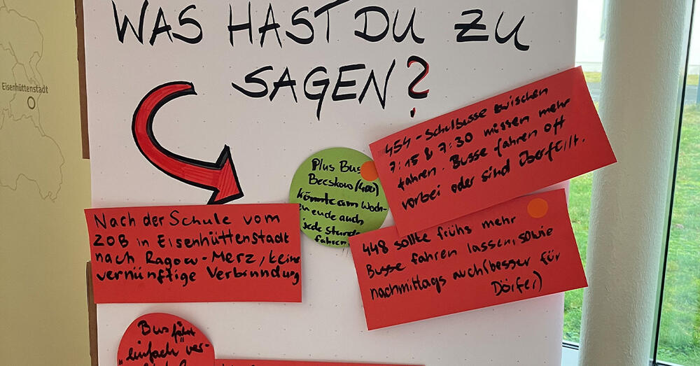 Abbildung mit Anregungen die am Oberstufenzentrum Eisenh&uuml;ttenstadt gesammelt wurden