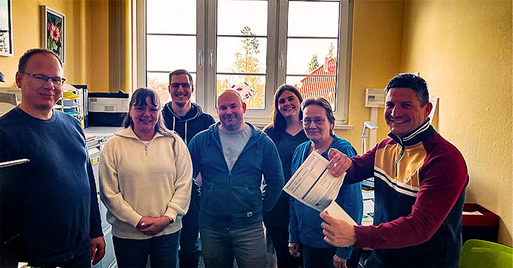 Mitarbeitende von links nach rechts: Frank M&auml;rker, Ute Zeine, Steffan Mielke, Sebastian Leitner, Miriam Thiele, Jacqueline Ehrlich, Nico Ludwig