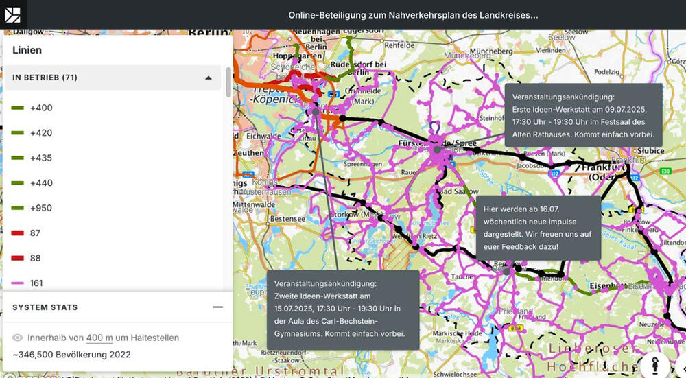 In dieser interaktiven Online-Karte kann bis zum 30. September 2025 ganz einfach markiert werden, wo Verbesserungsbedarf besteht.